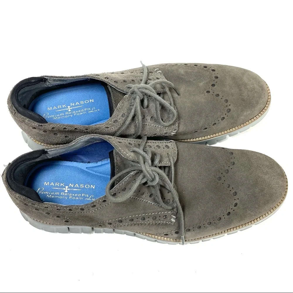 Mark‎ Nason Los Angeles Men’s Wingtip Oxfords Gray Suede Size 11